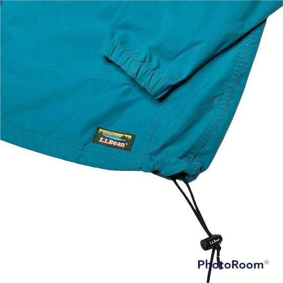 Vintage L.L. Bean Anorak 1990's USA MADE Teal Light Weight Windbreaker Rain Coat - Picture 4 of 7
